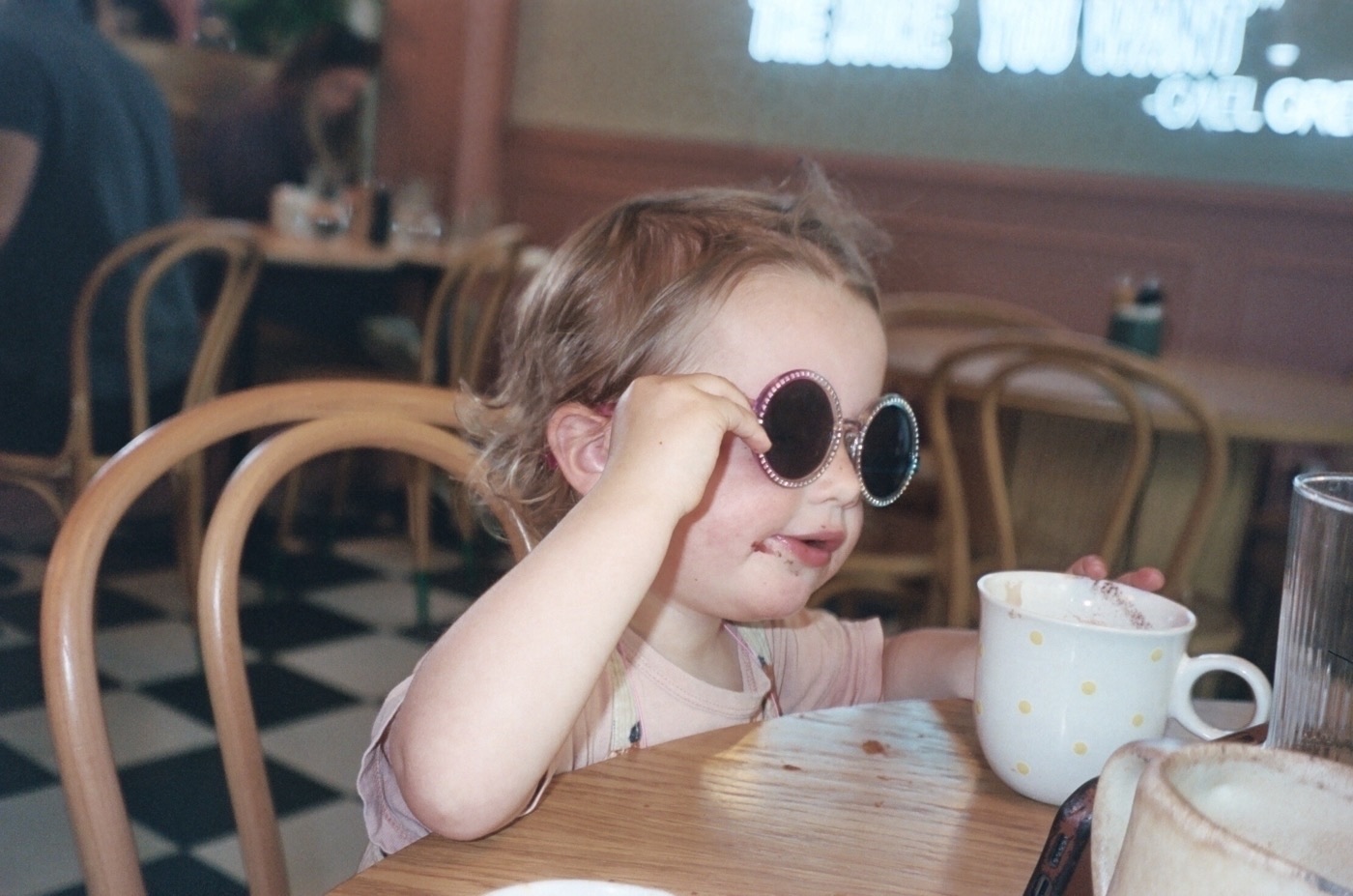 Daughter at Hardware Societe Cafe in Paris. Photo taken with Leica Z2X in Paris by Josh Withers.