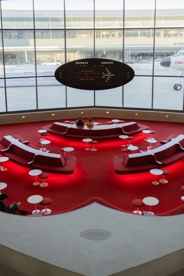 Inside the TWA Hotel at JFK Airport