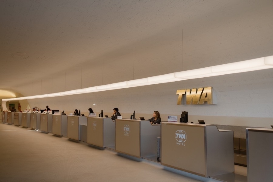 Inside the TWA Hotel at JFK Airport