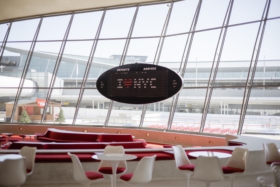 Inside the TWA Hotel at JFK Airport